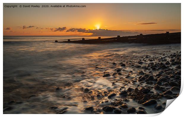 Radiant Sunrise on Cromer Beach Print by David Powley