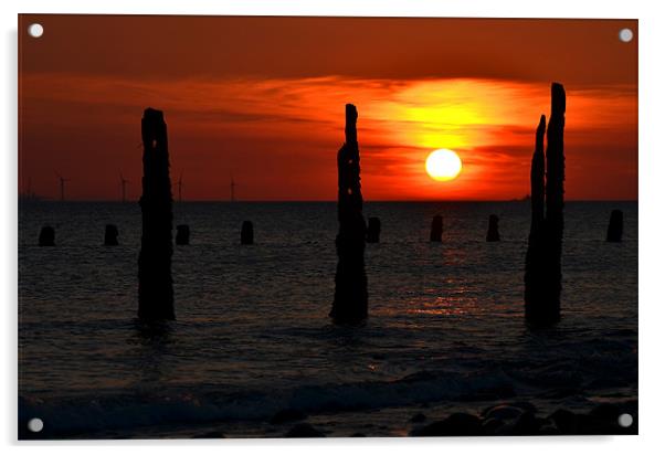 Walney Sunset 2 Acrylic by Paul Leviston