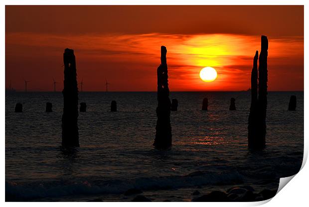 Walney Sunset 2 Print by Paul Leviston