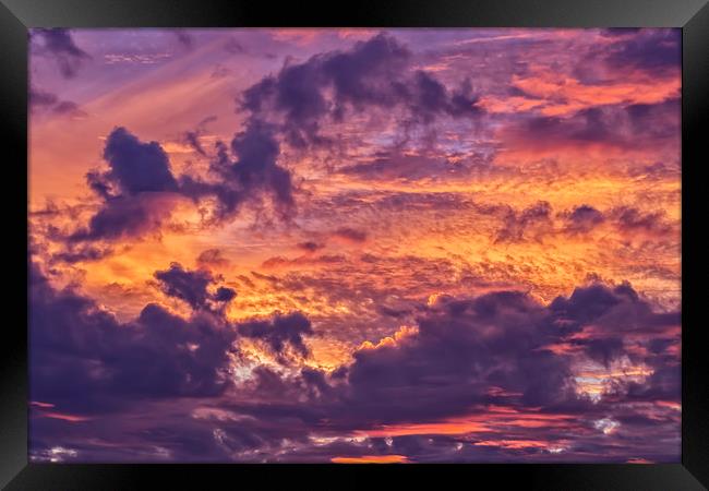 Sunset clouds at summer Framed Print by Arpad Radoczy