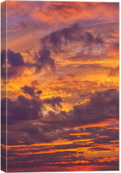 Sunset clouds at summer Canvas Print by Arpad Radoczy