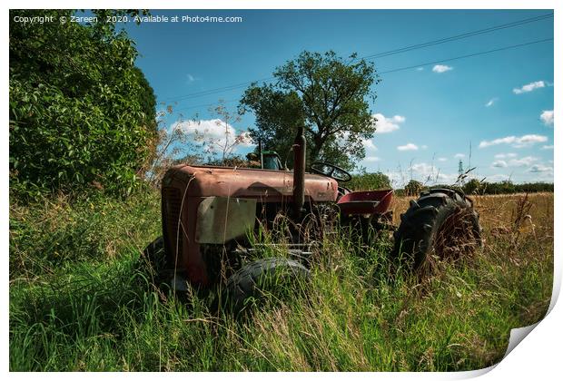 old vintage Massey Ferguson tractor  Print by Zareen 
