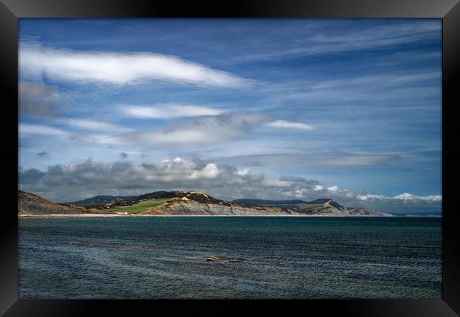Charmouth to Golden Cap                      Framed Print by Darren Galpin