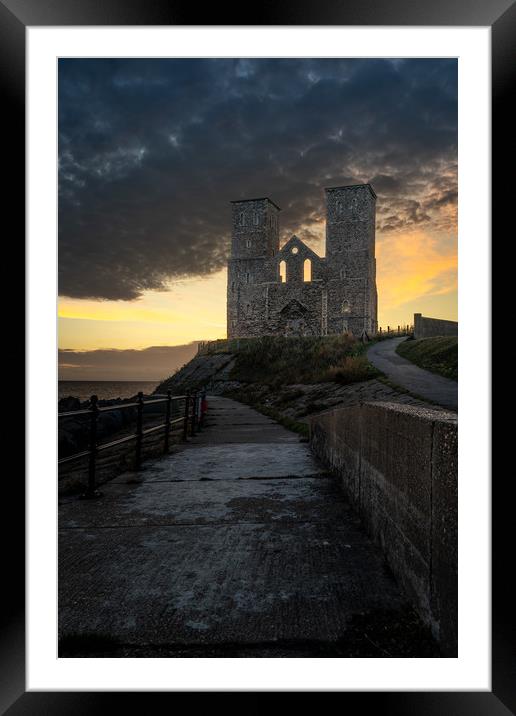 Reculver towers Roman fort Sunrise Framed Mounted Print by Lubos Fecenko