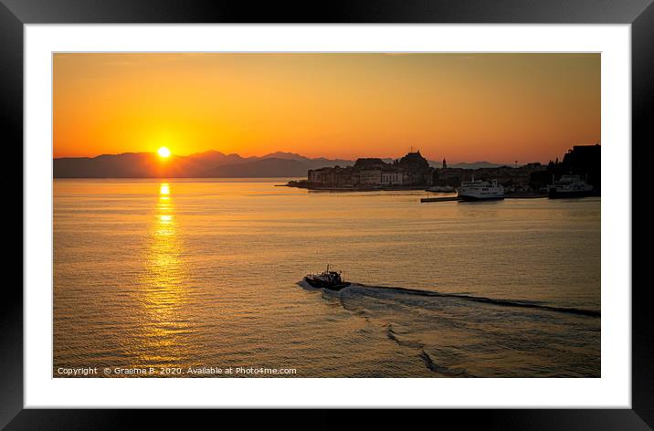 Sunrise in Corfu Framed Mounted Print by Graeme B