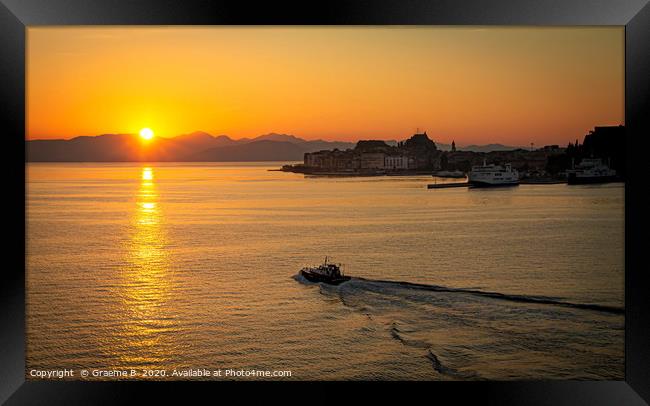 Sunrise in Corfu Framed Print by Graeme B