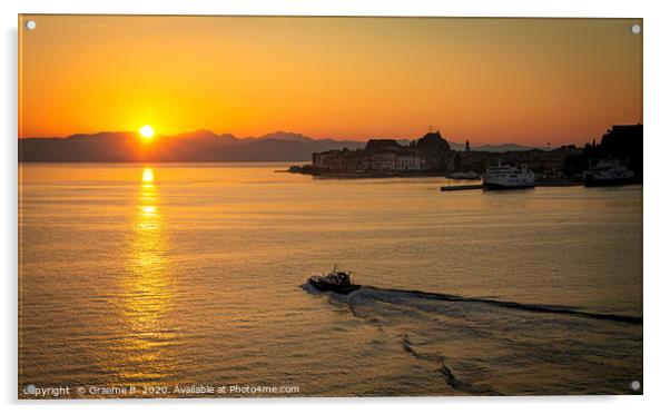 Sunrise in Corfu Acrylic by Graeme B