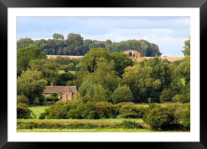 The cottage and the folly. Framed Mounted Print by Paul Clifton