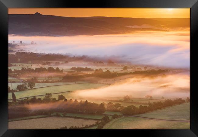 Hope Valley and Win Hill, September Sunrise Framed Print by John Finney