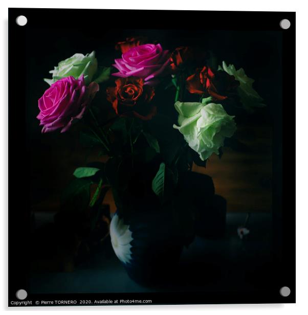 Vase de Roses Acrylic by Pierre TORNERO