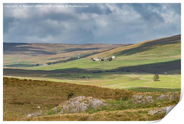 Harwood, Teesdale from the Pennine Way at Cronkley Print by Richard Laidler