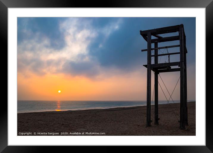 The sun and the watchtower Framed Mounted Print by Vicente Sargues