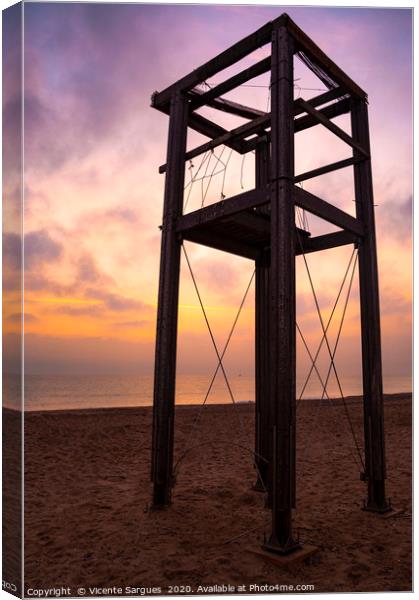 Watchtower and sky Canvas Print by Vicente Sargues