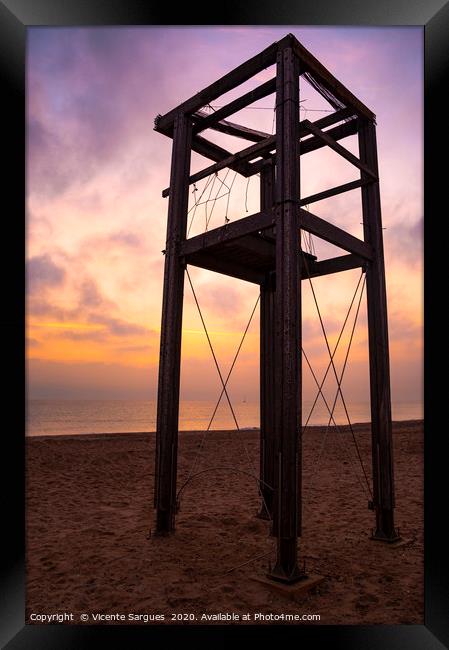 Watchtower and sky Framed Print by Vicente Sargues