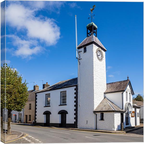 Laugharne Town Hall, Carmarthenshire, Wales. Canvas Print by Colin Allen