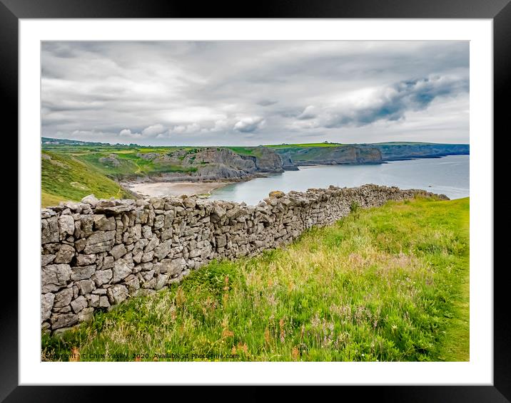 A view of the rugged Welsh coastline from the Wels Framed Mounted Print by Chris Yaxley