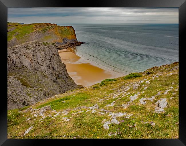 A view of Mewslade Bay on the South Welsh coast fr Framed Print by Chris Yaxley