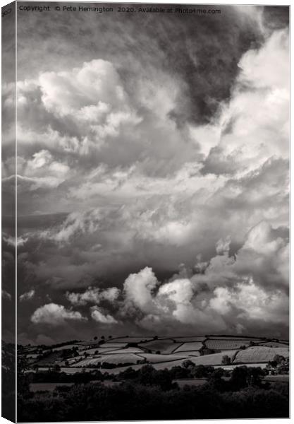 Clouds over Yarde Downs Canvas Print by Pete Hemington