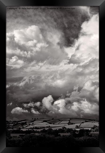 Clouds over Yarde Downs Framed Print by Pete Hemington