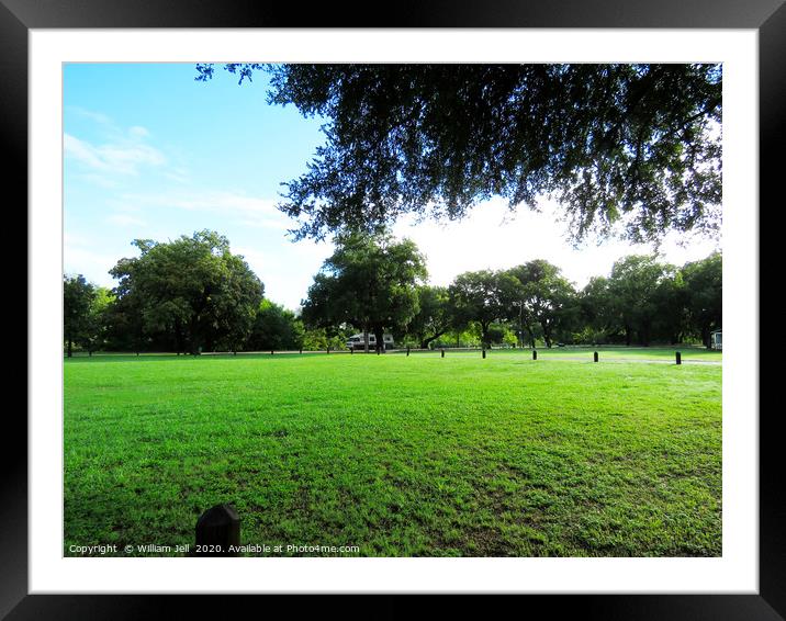 Texas City Park with Brazos River Running Through Framed Mounted Print by William Jell