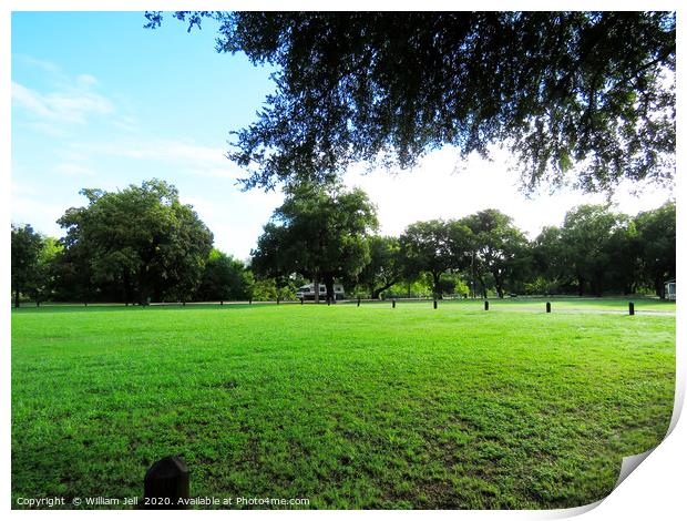 Texas City Park with Brazos River Running Through Print by William Jell