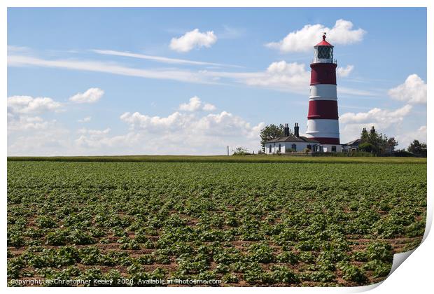 Happisburgh Lighthouse  Print by Christopher Keeley