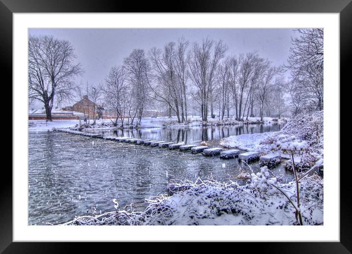 Stepping Stones Morpeth Northumberland Framed Mounted Print by David Thompson
