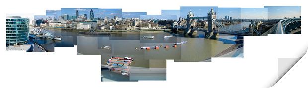 View of Thames from City Hall, London, 2006 Print by Tim Riley