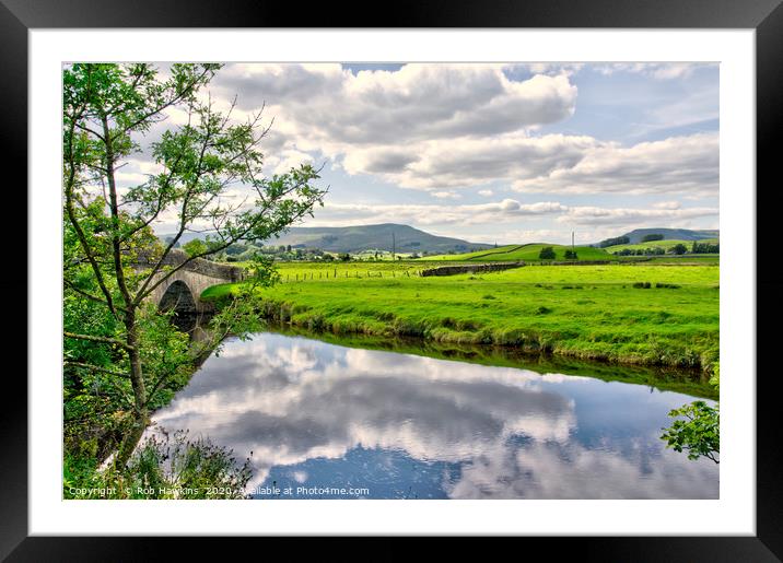 River Ure Bridge Reflections Framed Mounted Print by Rob Hawkins