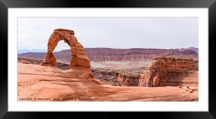 Delicate Arch panorama in Arches National Park, Mo Framed Mounted Print by Pere Sanz