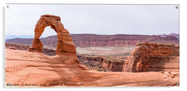 Delicate Arch panorama in Arches National Park, Mo Acrylic by Pere Sanz
