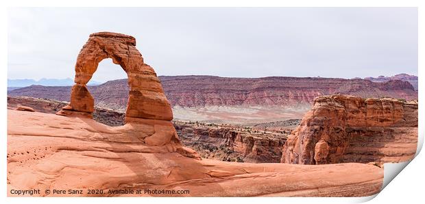 Delicate Arch panorama in Arches National Park, Mo Print by Pere Sanz