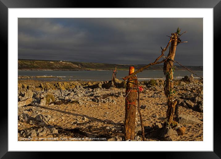 Looking across to Port Eynon Bay Framed Mounted Print by Jenny Hibbert