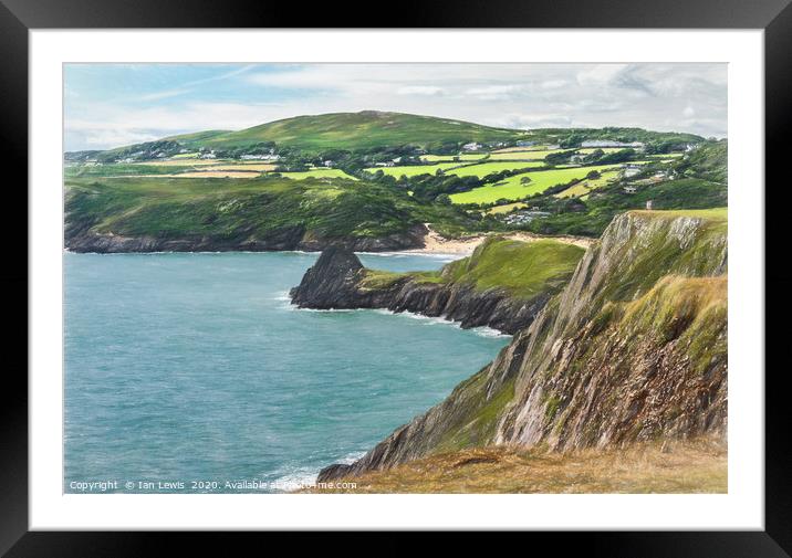Looking Out Over Three Cliffs Bay Framed Mounted Print by Ian Lewis