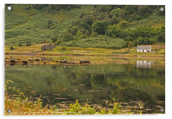 View across Loch Sunart Scotland Acrylic by Jenny Hibbert