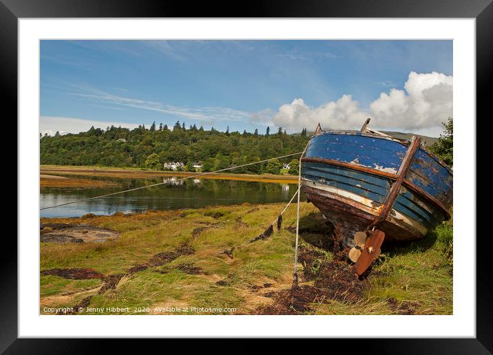 Boat on the Loch Sunart Western Isles Scotland Framed Mounted Print by Jenny Hibbert