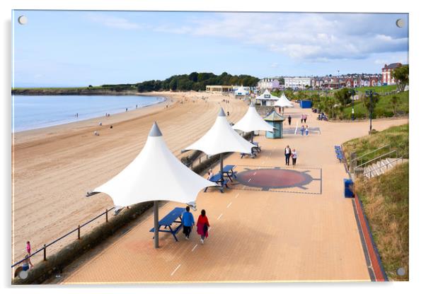 The promenade, Barry Island Acrylic by Richard Downs