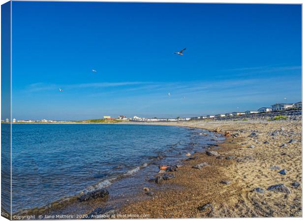 Sand and Sea Canvas Print by Jane Metters