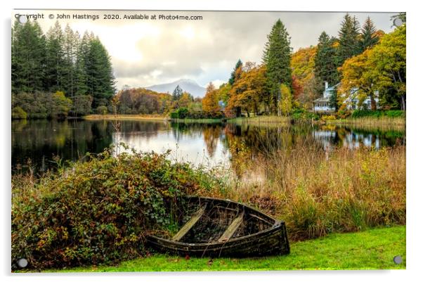 "Autumn's Colours at Loch Ard" Acrylic by John Hastings