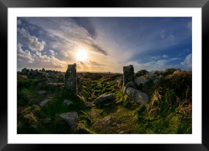 Chun Castle, Cornwall  Framed Mounted Print by Roger Driscoll