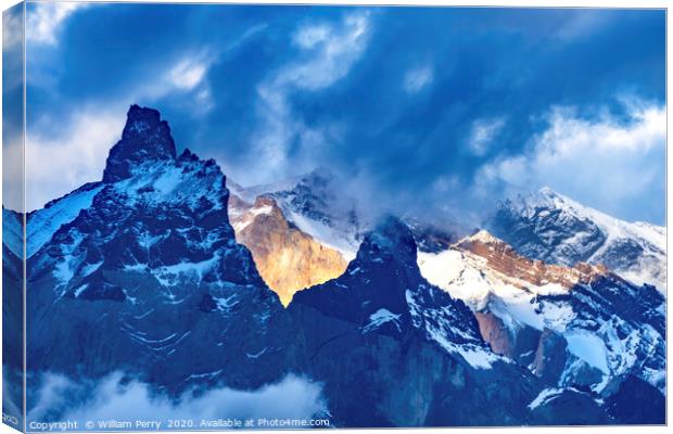 Paine Horns Torres del Paine National Park Chile Canvas Print by William Perry