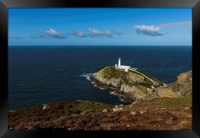 South stack lighthouse Framed Print by Kevin Elias