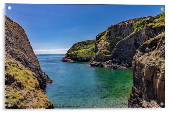 Rocky coastline of Ramsey Island, Wales Acrylic by Chris Yaxley