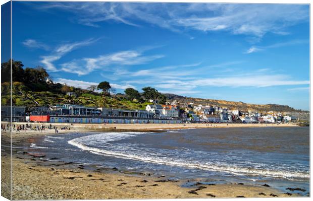 Lyme Regis Beach and Seafront                      Canvas Print by Darren Galpin