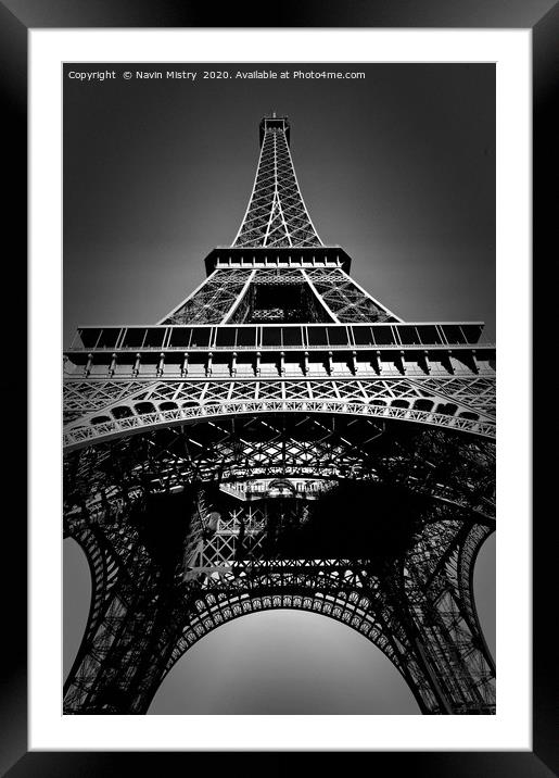 Eiffel Tower, Paris Framed Mounted Print by Navin Mistry