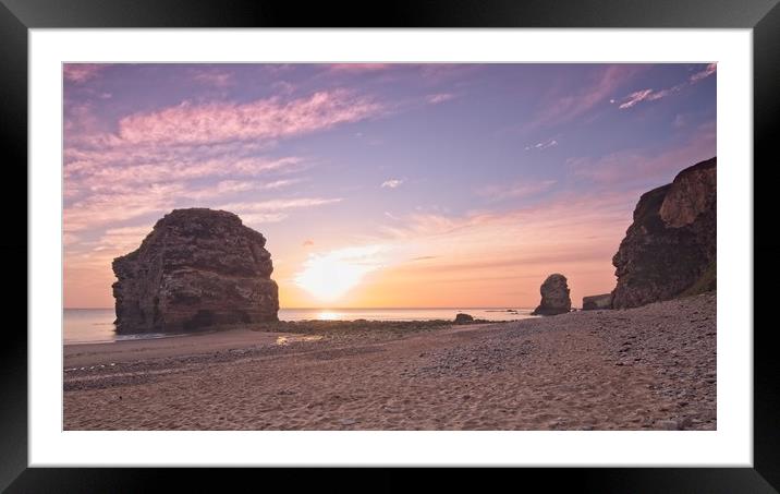 Marsden Rock Sunrise, Tyne and Wear Framed Mounted Print by Rob Cole