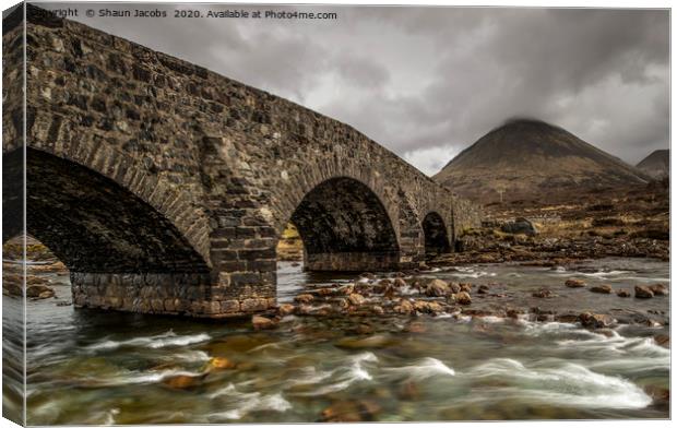 Sligachan bridge on the Isle of Skye  Canvas Print by Shaun Jacobs