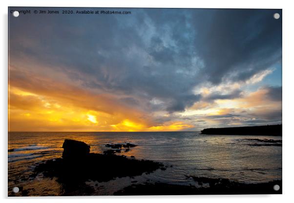 Sunrise over Collywell Bay Acrylic by Jim Jones