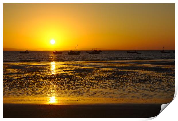 Tenby North Beach Sunrise Print by Jeremy Hayden
