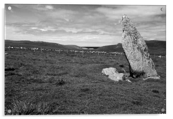 The Burragarth Stone (Monochrome) Acrylic by Steven Watson